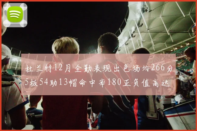 杜兰特12月全勤表现出色场均266分5板54助13帽命中率180正负值高达79